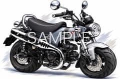 ホンダ ダックス125 デフォルメ アート 絵 バイク A4 変更可のサムネイル