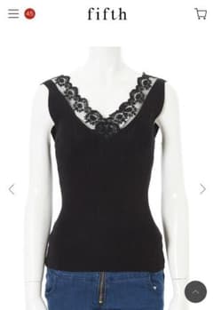 (新品) fifth Vネックレースキャミニット　リネンライクロングシャツのサムネイル
