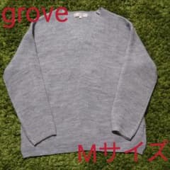 ニット V首 Vネック grove ラメ グレー Mサイズのサムネイル