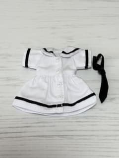 オビツ11、12分の1、ドール用 セーラー服風ワンピース 黒リボン付きのサムネイル