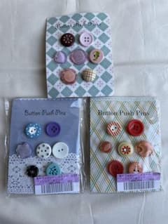 フェリシモ　集めてかわいい　ボタンのプッシュピン&ピンズ　3セットのサムネイル