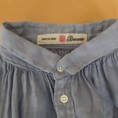 Brocante リネン100% 長袖シャツ ブルー サイズ2 美品 - メルカリ