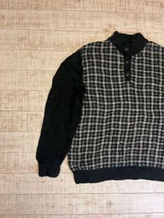 CHAPS チャップス ハーフボタン チェック柄 コットンニット セーター XLのサムネイル