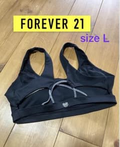 商談中　Forever21 スポブラ FOREVER 21 ブラック L スポーツブラ - メルカリ