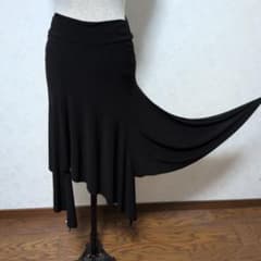 社交ダンス用スカート イレギュラー ラテン用 黒のサムネイル