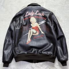 【未使用級】アヴィレックス A-2 馬革 フライトジャケット LADY LUCK 未使用級】アヴィレックス A-2 馬革 フライトジャケット LADY LUCK