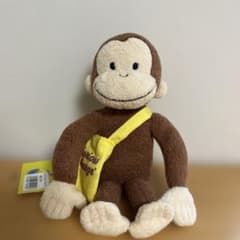 【新品・タグ付き】おさるのジョージ ふかふか ぬいぐるみ 黄色いショルダーバッグのサムネイル