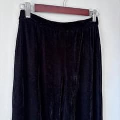 ビンテージ ベロアパンツ ワイド 黒 ブラック リラックスパンツ オシャレ M