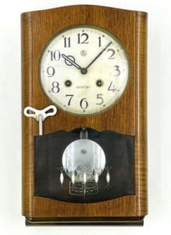 愛知時計　レトロ　ボンボン時計　壁掛け時計　ゼンマイ時計 希少 稼働品】愛知時計 No.2345 掛時計 ボンボン ゼ 昭和レトロ