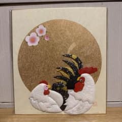 押絵 色紙 鶏 縁起物 正月飾りのサムネイル