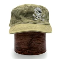 ワークキャップ Y2K ラインストーン スカル カーキ ミリタリー 古着 J10