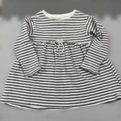ZARA BABY ボーダー 長袖 ワンピース 9-12ヶ月のサムネイル