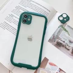 ✿iPhone14Pro 케이스 클리어 그린 내충격 한국 범퍼