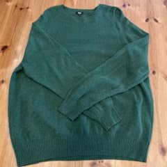UNIQLO クルーネックニット グリーン 3XLのサムネイル
