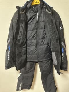 TAICHI ブラックジャケット EN 1621-1 別売りプロテクター付き RS TAICHI バイク用ジャケット インナー付き 上下セット プロテクター
