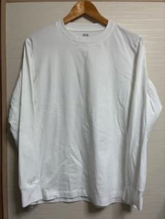 UNIQLO エアリズムコットンTシャツ長袖 ホワイト Mのサムネイル