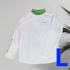 新品】ムータマリン ゴルフ 裏起毛 モックネック 白 グリーン Lサイズ