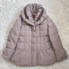 極美品✨スーパービューティー フリル付き ダウンジャケット ビーズ 40