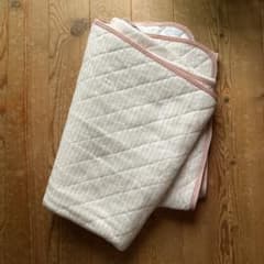 パイル地★ダブル敷きパッド★ピンク系ストライプのサムネイル