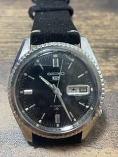 SEIKO5 6119-8030 稼働品 ブラック - メルカリ