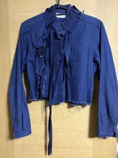 old honey 長袖シャツ ネイビー フリルのサムネイル