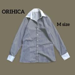 ORIHICA RHYME ストライプシャツ 長袖 クレリック 綿 オフィスのサムネイル