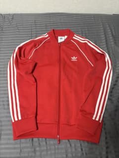 adidas短丈トラックジャケット　赤のサムネイル
