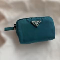 PRADA ナイロン ポーチ ターコイズブルー - メルカリ