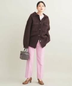 ポリエステル ツイードライクスリムストレート パンツ -ウォッシャブル-のサムネイル