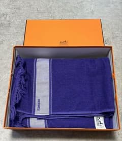 エルメス ビーチタオル HERMES 紫系 箱付き タオルケット そごう