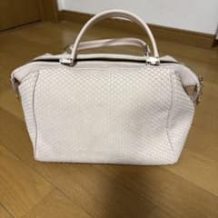 銀座かねまつ 蛇皮（パイソン）ハンドバック 桜ピンク - メルカリ