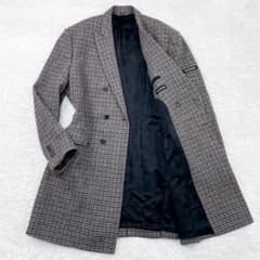 未使用級 BALENCIAGA チェック柄 ダブルブレスト チェスターコート L 未使用級 BALENCIAGA チェック柄 ダブルブレスト チェスターコート L