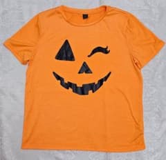 ハロウィン パンプキン 半袖Tシャツ M オレンジ ジャックオランタンのサムネイル