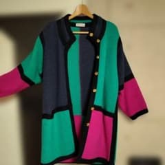 【希少】Orchid ニットロングコート マルチカラー　ヴィンテージ 希少】Orchid ニットロングコート マルチカラー ヴィンテージ - メルカリ