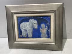 【石馬と石人】岸本章　美術品　アート　壁掛け　インテリア　飾り