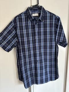 ⭐️美品⭐️ EASENCE 半袖シャツ チェック柄 ネイビー