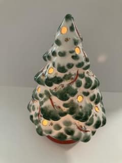 ポーセラーツ　クリスマスツリー型陶器キャンドルホルダーのサムネイル