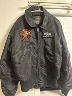 ALPHA INDUSTRIES MA-1 フライトジャケット黒　トップガン　襟のサムネイル