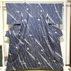 着物-辻が花着物436 【小紋】【正絹】未使用しつけ付き絞り 鹿の子模様