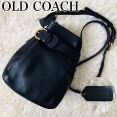 美品✨オールドコーチ ベルテッドポーチ ショルダーバッグ レザー 巾着 黒のサムネイル