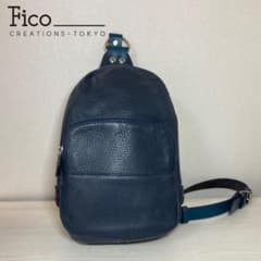 極美品】GANZO fico ボディバッグ シュリンクレザー 青 - メルカリ