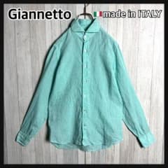 4013【美品】イタリア製 ジャンネット ホリゾンタルカラー リネン シャツ 4013【美品】イタリア製 ジャンネット ホリゾンタルカラー リネン