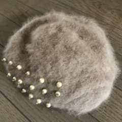☆新品☆カシラ　Ca4la帽子 モヘア　ファー　ベレー帽　パール付きのサムネイル