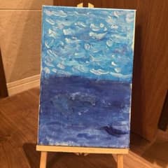 手描きアート キャンバス画 海 風景画のサムネイル