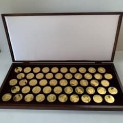 仏教美術の至宝メダルコレクション 50枚愛蔵版 24K/銅 裏面は仏像名や