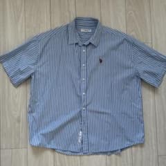 U.S. POLO ASSN. 半袖シャツ 青 ストライプのサムネイル