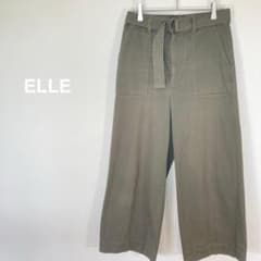 1204 [L] Stretch Wide Pants Khaki [M] with Belt Casual