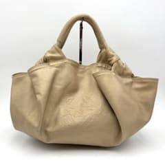 良品✨ロエベ アナグラム ナッパアイレ レザー ハンドバッグ ゴールド 