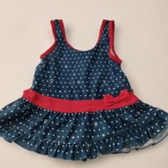 女の子用 ベビー水着 90cm マリン柄 フリルのサムネイル