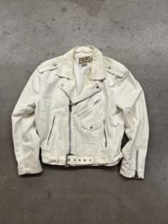 calvin klein ダブルライダースジャケット　ホワイト　コットン　希少のサムネイル